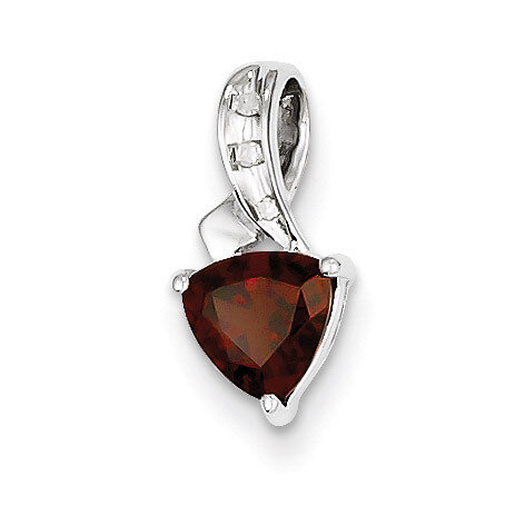 Garnet Heart Pendant Sterling Silver Rhodium-plated Diamond QP3173GA, MPN: QP3173GA, 883957462233