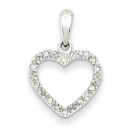 Heart Pendant Sterling Silver Rhodium-plated Diamond QP3234, MPN: QP3234, 883957402314