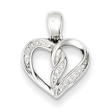 Heart Pendant Sterling Silver Diamond QP3237