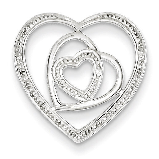Triple Heart Pendant Sterling Silver Rhodium-plated Diamond QP3301, MPN: QP3301, 883957402390