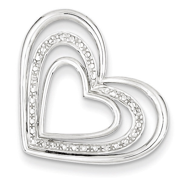 Triple Heart Pendant Sterling Silver Rhodium-plated Diamond QP3302