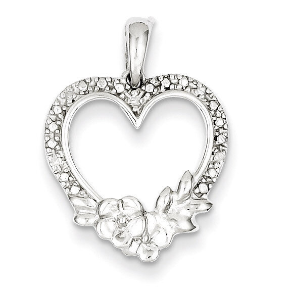 Heart Pendant Sterling Silver Rhodium-plated Diamond QP3319, MPN: QP3319, 883957462295