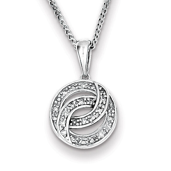 Circle Necklace Sterling Silver Rhodium-plated Diamond QP3349