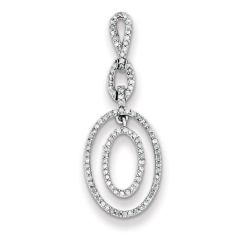 Oval Pendant Sterling Silver Diamond QP3449, MPN: QP3449, 883957402451