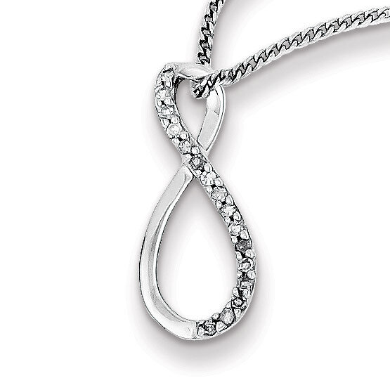 Accent Infinity Necklace Sterling Silver Rhodium-plated Diamond QP3451
