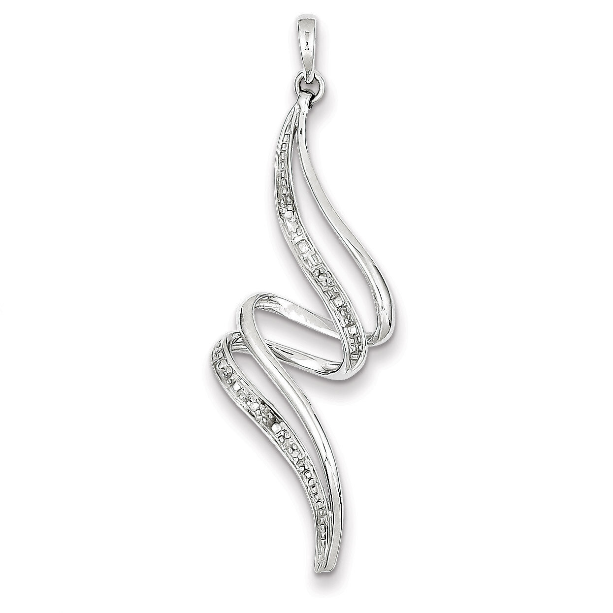 Swirl Pendant Sterling Silver Rhodium-plated Diamond QP3496, MPN: QP3496, 883957436395