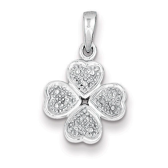 Heart Clover Pendant Sterling Silver Rhodium-plated Diamond QP3518, MPN: QP3518, 883957481586