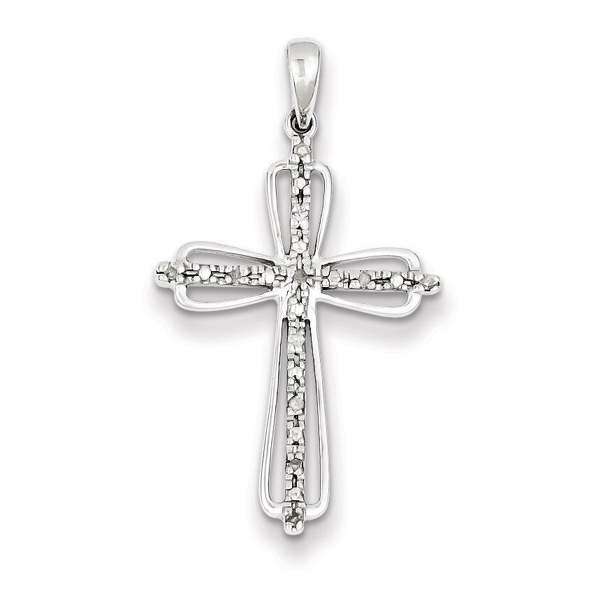 Cross Pendant Sterling Silver Rhodium-plated Diamond QP3592, MPN: QP3592, 883957490953