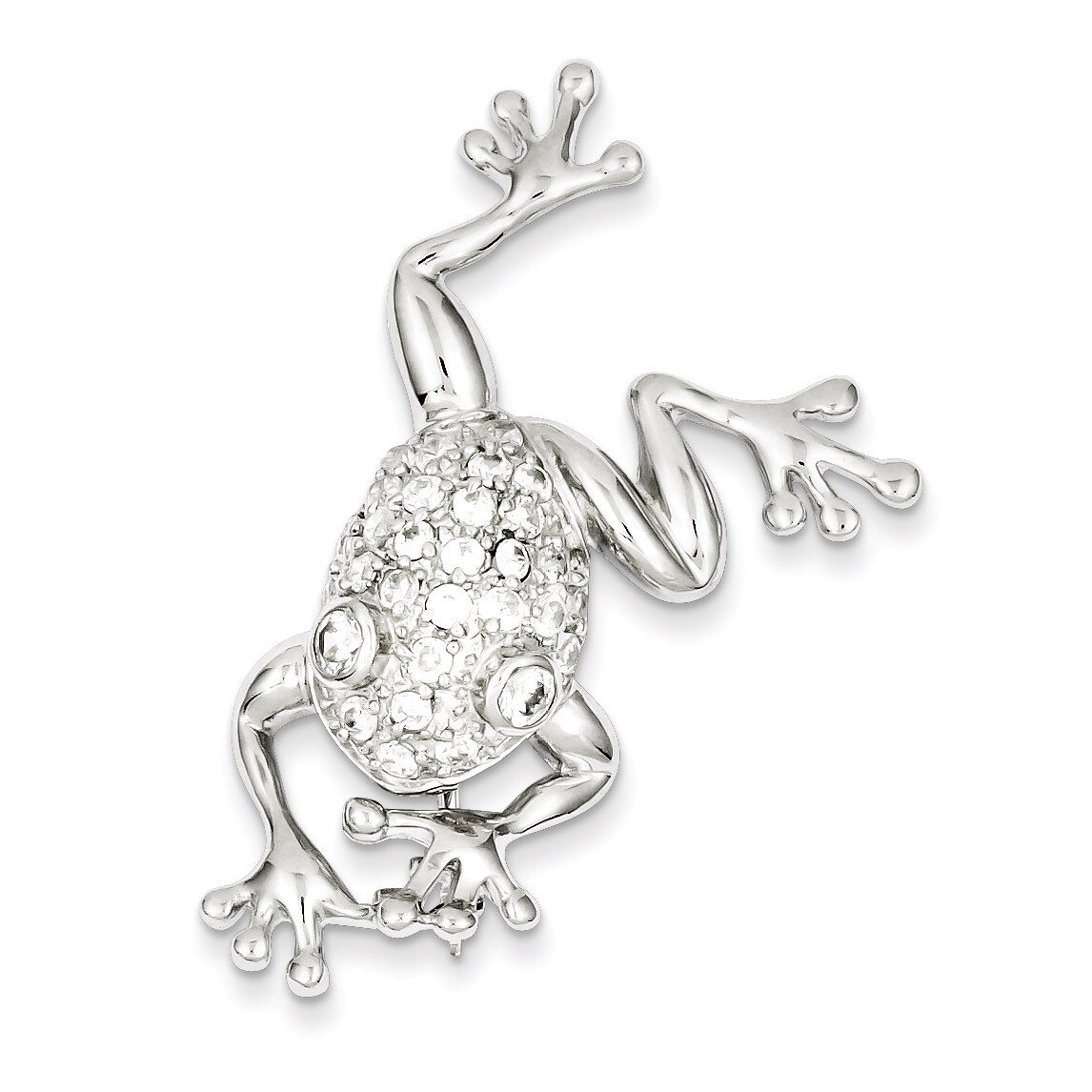 Frog Pin Sterling Silver Diamond QP361
