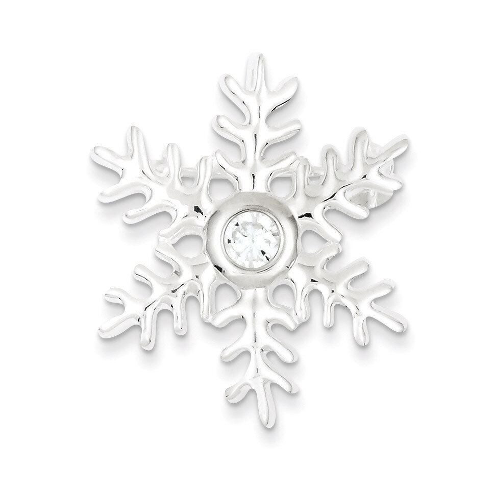 Snowflake Pin and Pendant Sterling Silver Diamond QP369