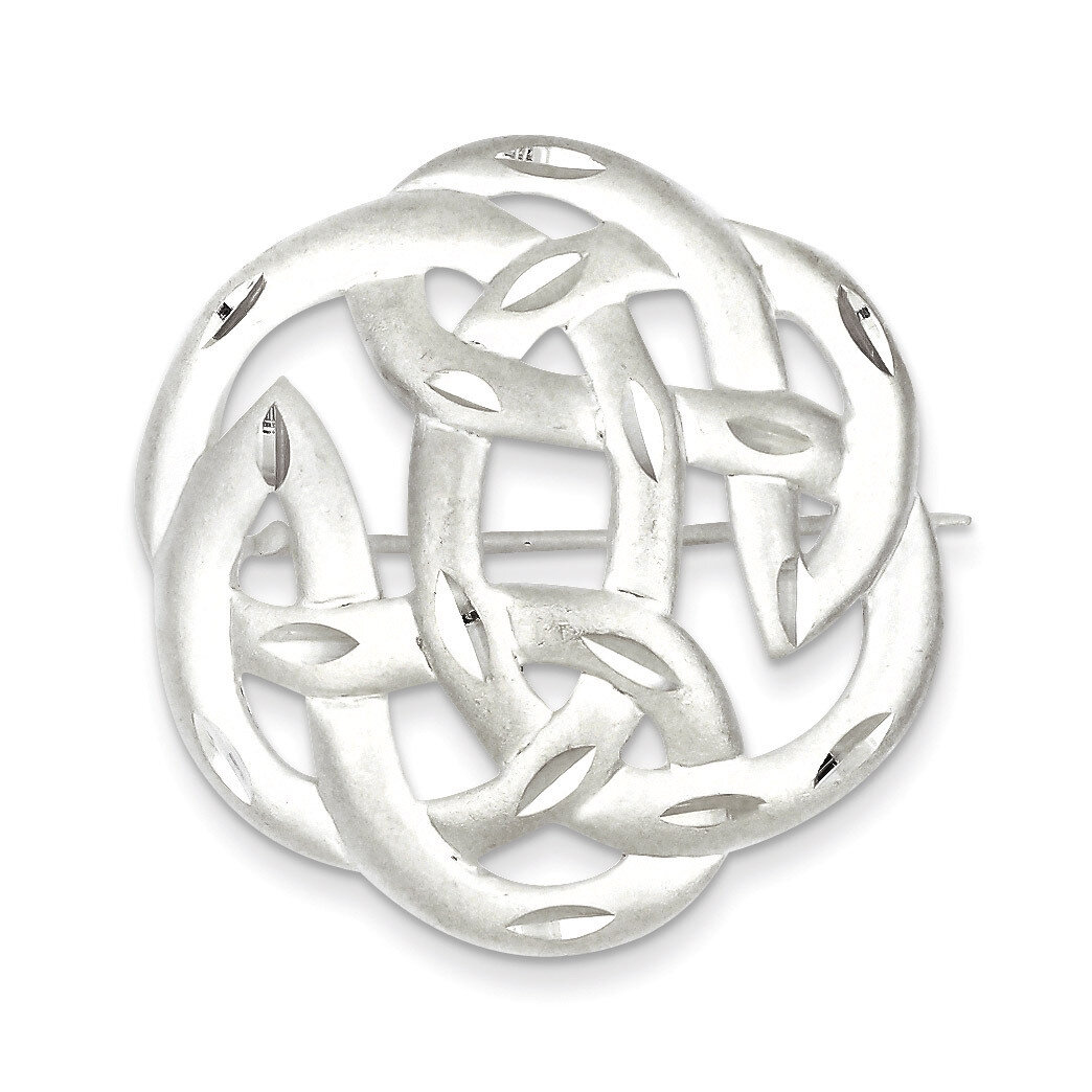 Finish Diamond Cut Celtic Knot Pin Sterling Silver Satin QP389, MPN: QP389, 883957545790