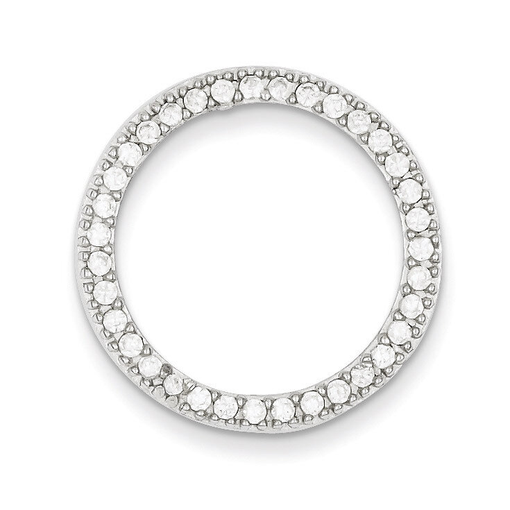 Round Pendant Sterling Silver Diamond QP771, MPN: QP771, 883957961675