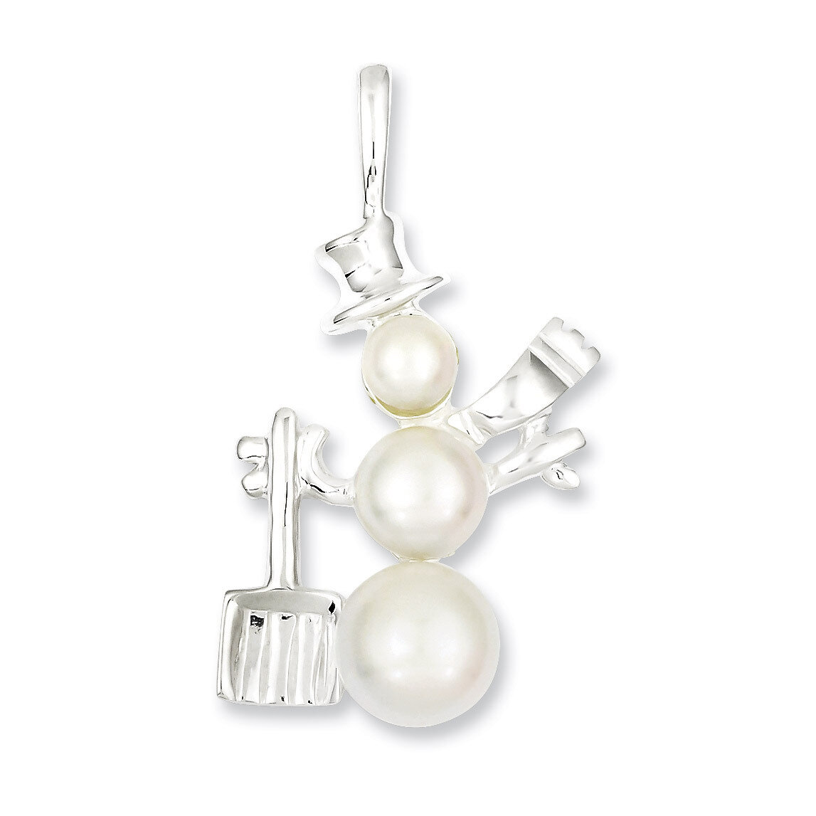 Pearl Snowman Pendant Sterling Silver Cultured QP792, MPN: QP792, 191101280320