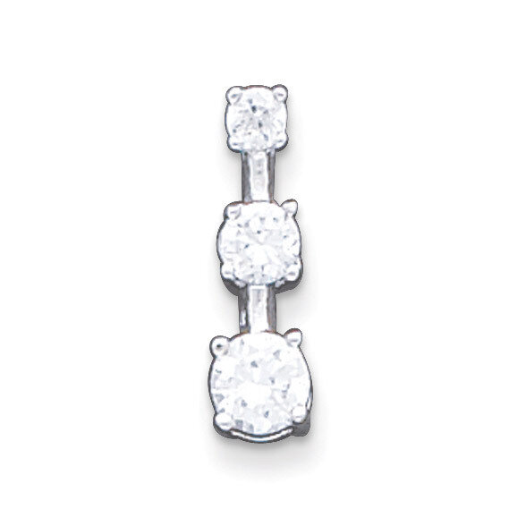 3-stone Diamond Pendant Sterling Silver QP799, MPN: QP799, 883957961873