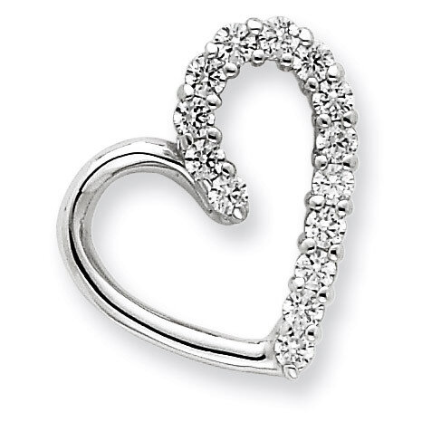 Heart Pendant Sterling Silver Diamond QP824, MPN: QP824, 191101280375