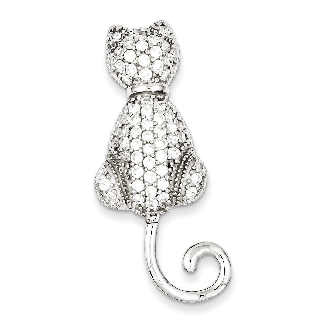 Cat Pin Sterling Silver Diamond QP892, MPN: QP892, 886774201900