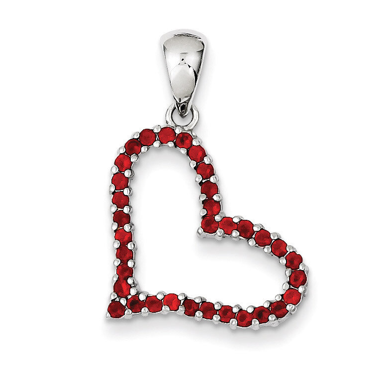 Red Diamond Heart Pendant Sterling Silver QP927, MPN: QP927, 883957962658