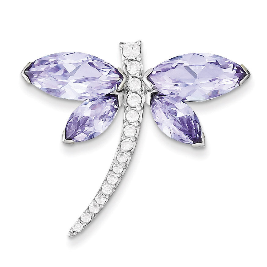 Lavender Diamond Dragonfly Slide Sterling Silver QP977