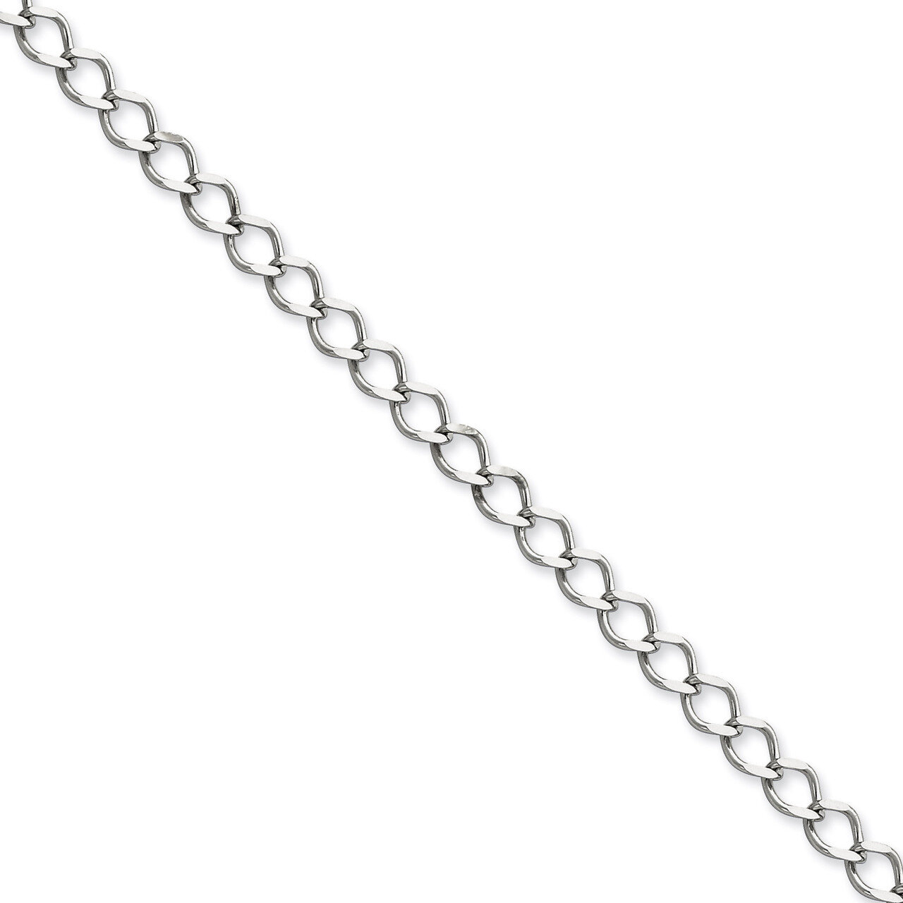 7 Inch 5.75mm Fancy Curb Chain Sterling Silver QPE14-7