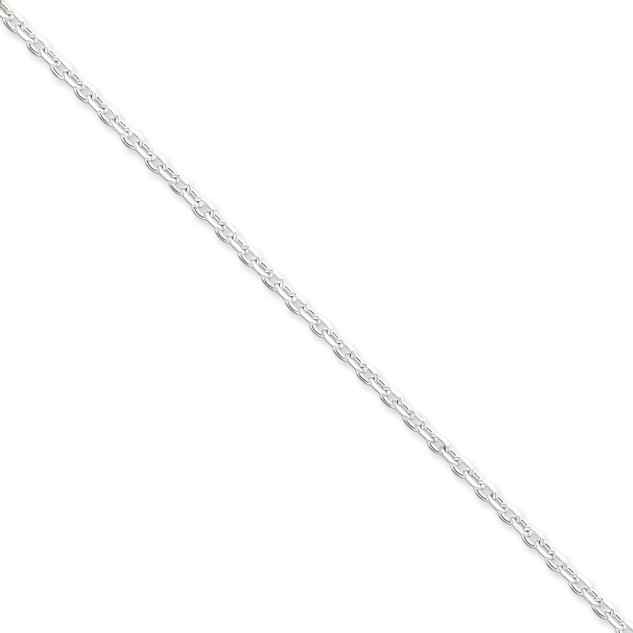7 Inch 2.75mm Beveled Oval Cable Pendant Chain Sterling Silver QPE15-7, MPN: QPE15-7, 883957898421