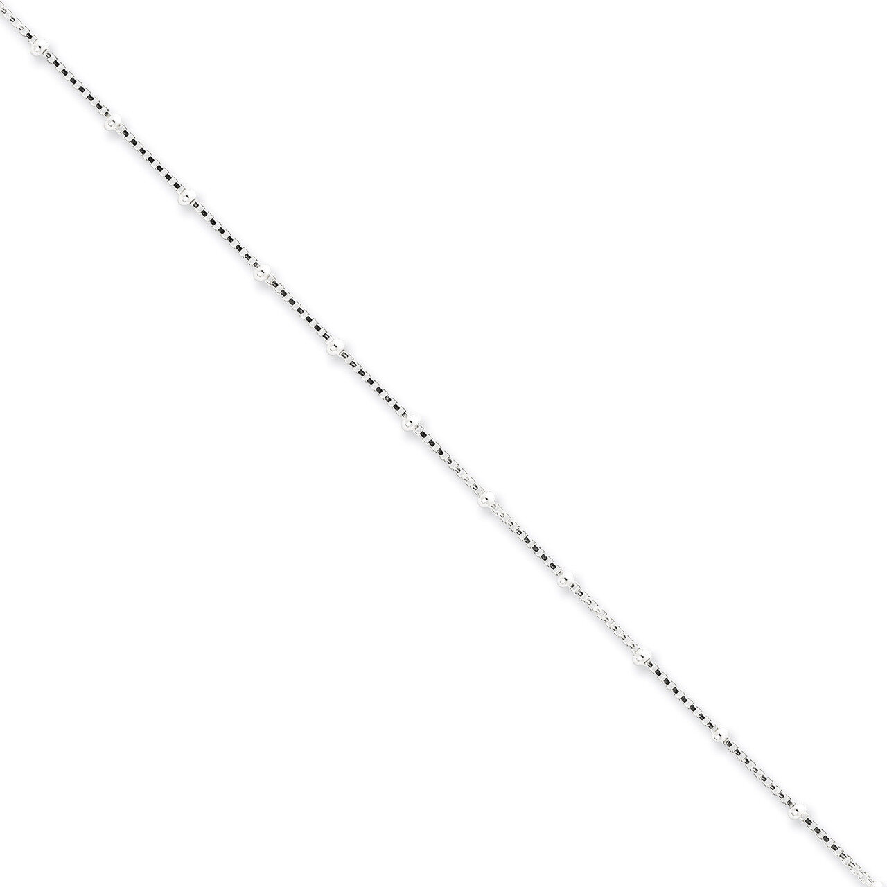 18 Inch 1.00mm Beaded Box Chain Sterling Silver QPE22-18, MPN: QPE22-18, 883957084541