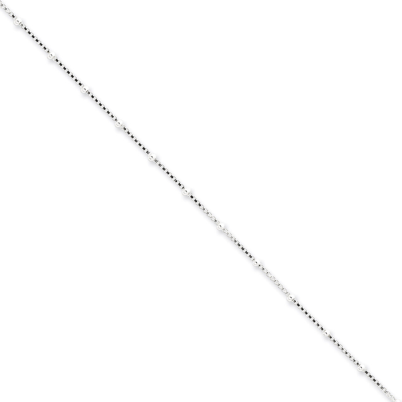 20 Inch 1.00mm Beaded Box Chain Sterling Silver QPE22-20