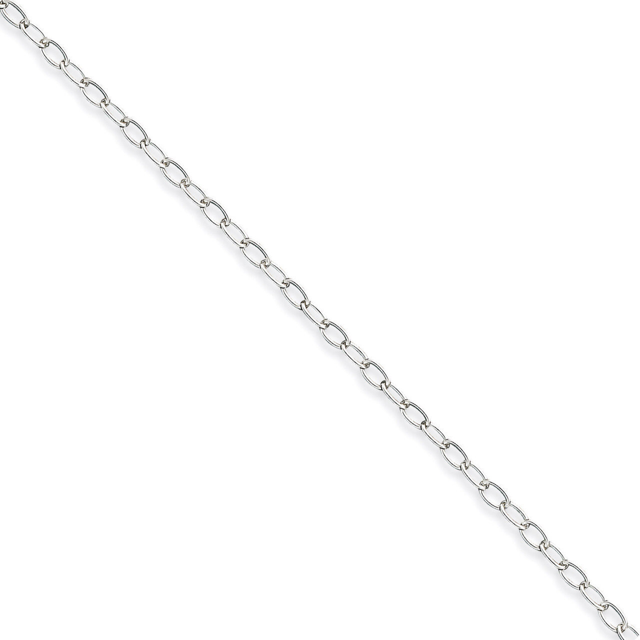 20 Inch 3mm Half Round Wire Curb Chain Sterling Silver QPE32-20
