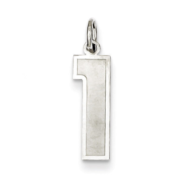 Medium Satin Number 1 Pendant Sterling Silver QPM01, MPN: QPM01, 883957126333