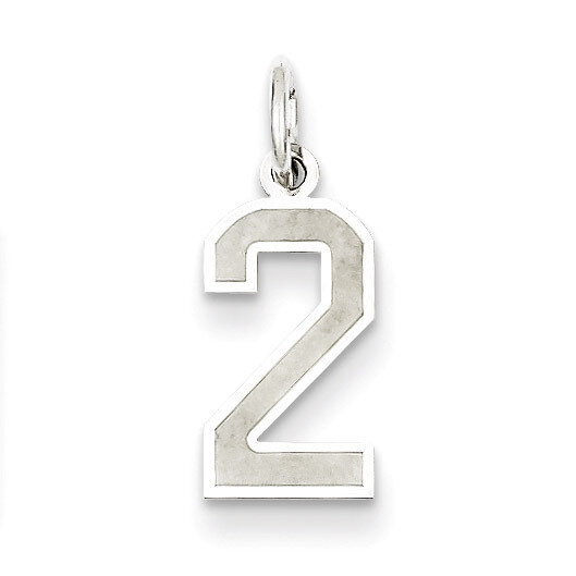 Medium Satin Number 2 Pendant Sterling Silver QPM02, MPN: QPM02, 883957126449