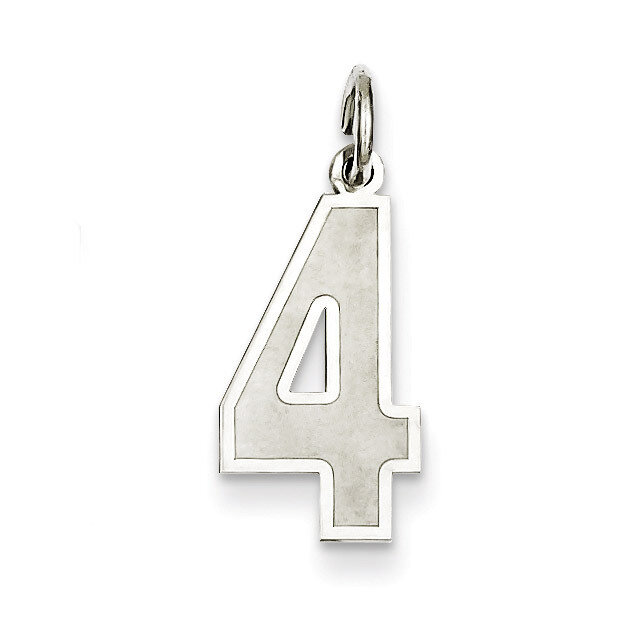 Medium Satin Number 4 Pendant Sterling Silver QPM04, MPN: QPM04, 883957126661