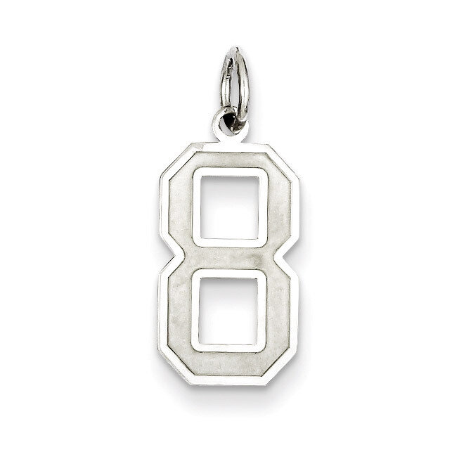 Medium Satin Number 8 Pendant Sterling Silver QPM08, MPN: QPM08, 883957127569