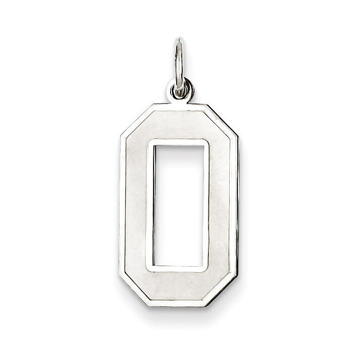 Number 0 Pendant Sterling Silver Satin QPP00