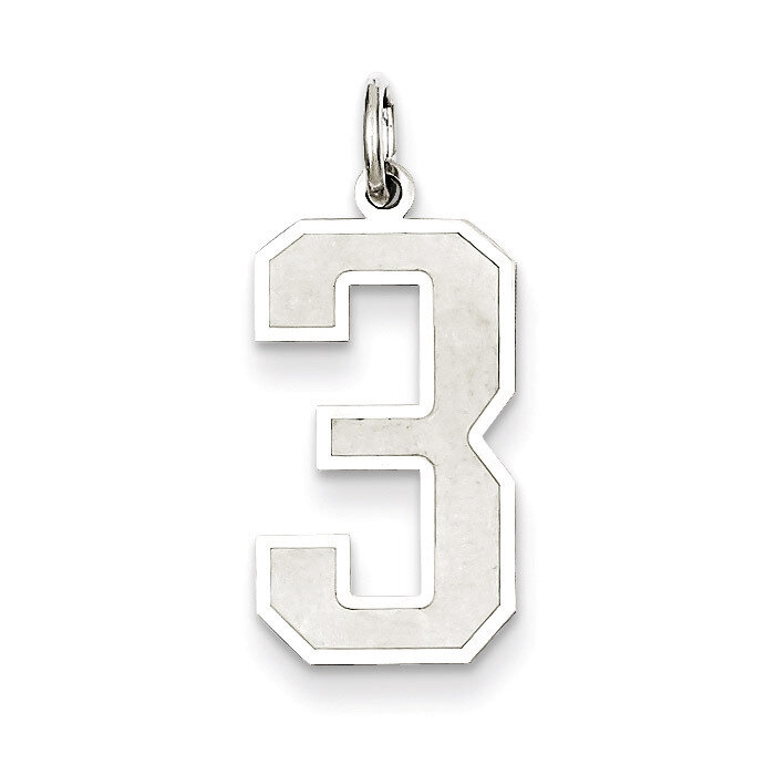 Number 3 Pendant Sterling Silver Satin QPP03, MPN: QPP03, 883957491004