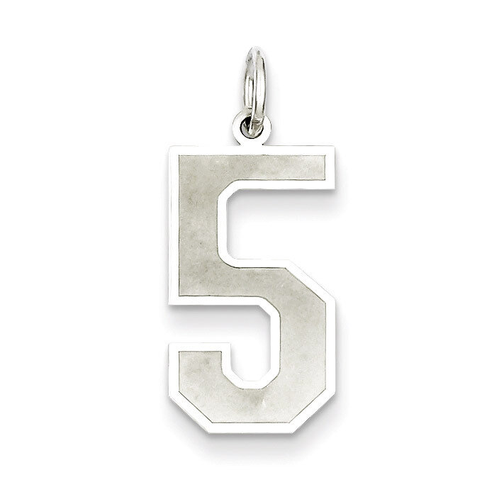 Number 5 Pendant Sterling Silver Satin QPP05, MPN: QPP05, 883957522067