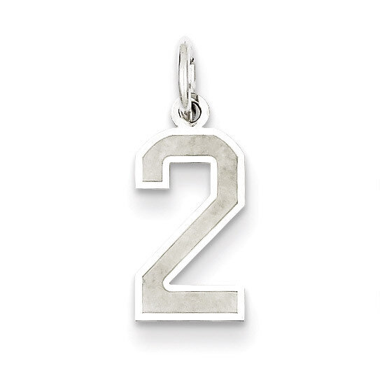 Number 2 Pendant Sterling Silver Satin QPS02, MPN: QPS02, 883957545820