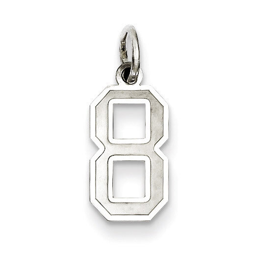 Number 8 Pendant Sterling Silver Satin QPS08, MPN: QPS08, 883957540832