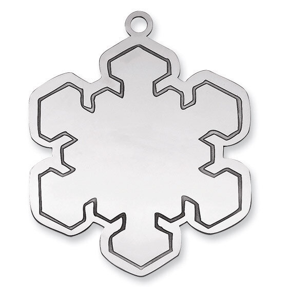 Blank Christmas Snowflake Ornament Sterling Silver QQ346B, MPN: QQ346B, 191101988530