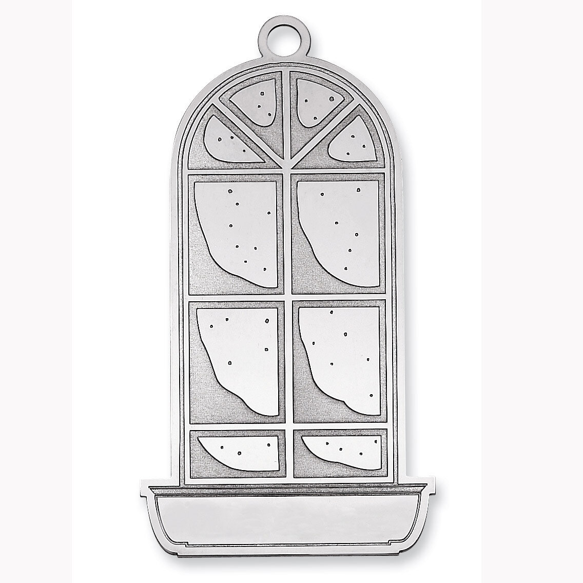 Christmas Window Pane Ornament Blank Sterling Silver QQ347B, MPN: QQ347B,