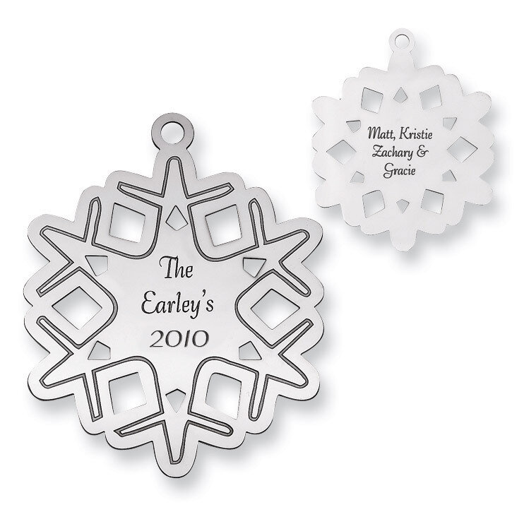 Christmas Snowflake Ornament Sterling Silver QQ348