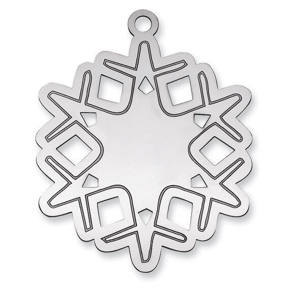 Blank Christmas Snowflake Ornament Sterling Silver QQ348B, MPN: QQ348B, 191101988523