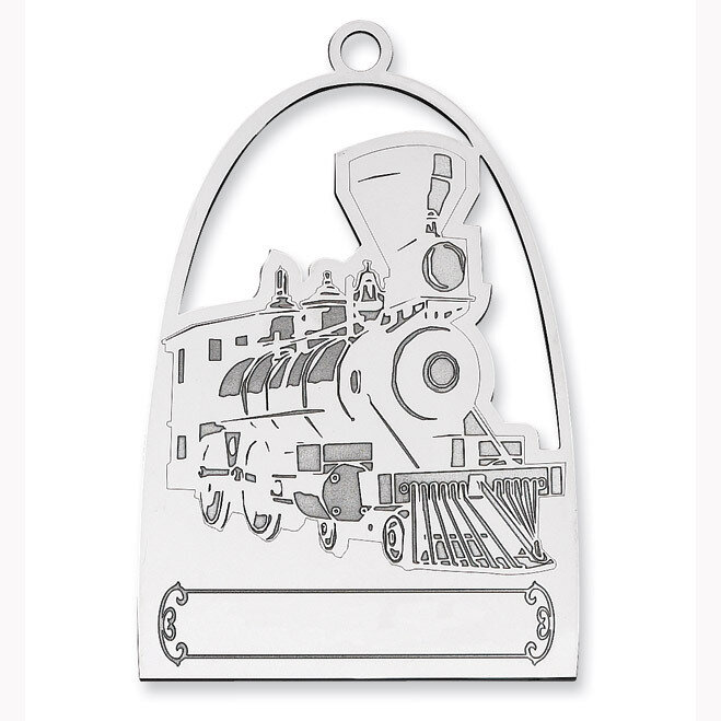 Blank Christmas Train Ornament Sterling Silver QQ351B, MPN: QQ351B,