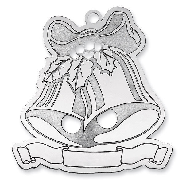 Blank Christmas Bells Ornament Sterling Silver QQ354B, MPN: QQ354B,