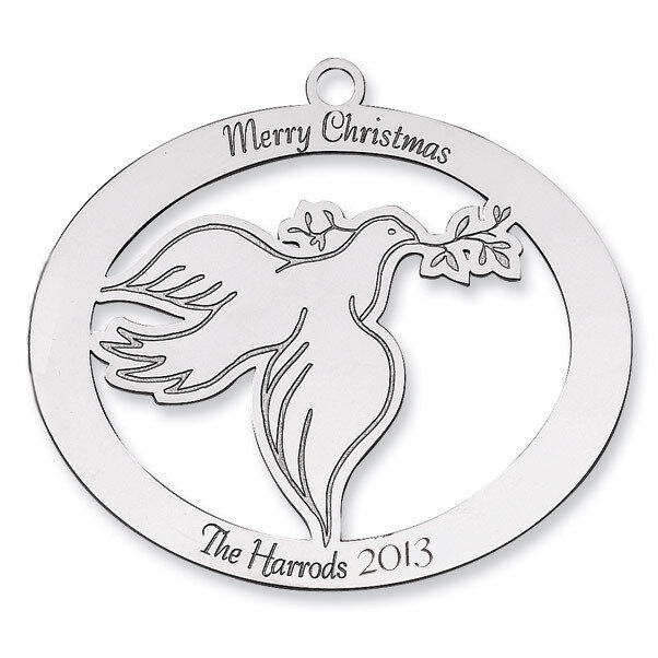 Christmas Dove Ornament Sterling Silver QQ357, MPN: QQ357,