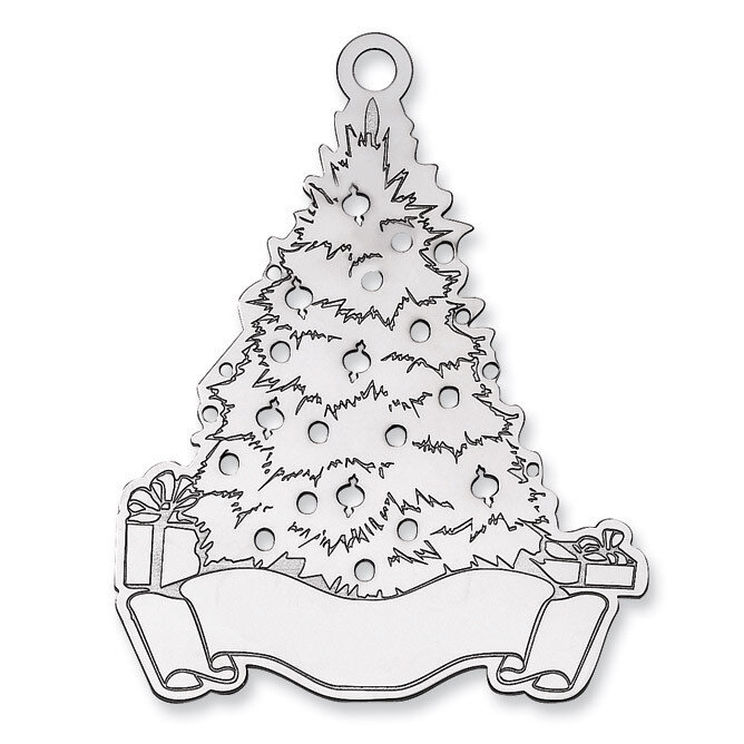 Blank Christmas Tree Ornament Sterling Silver QQ358B, MPN: QQ358B, 191101988509