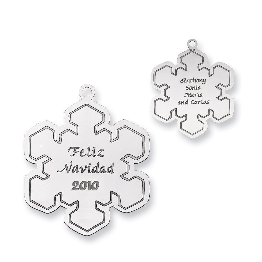 Christmas Snowflake Ornament Sterling Silver QQ360, MPN: QQ360,