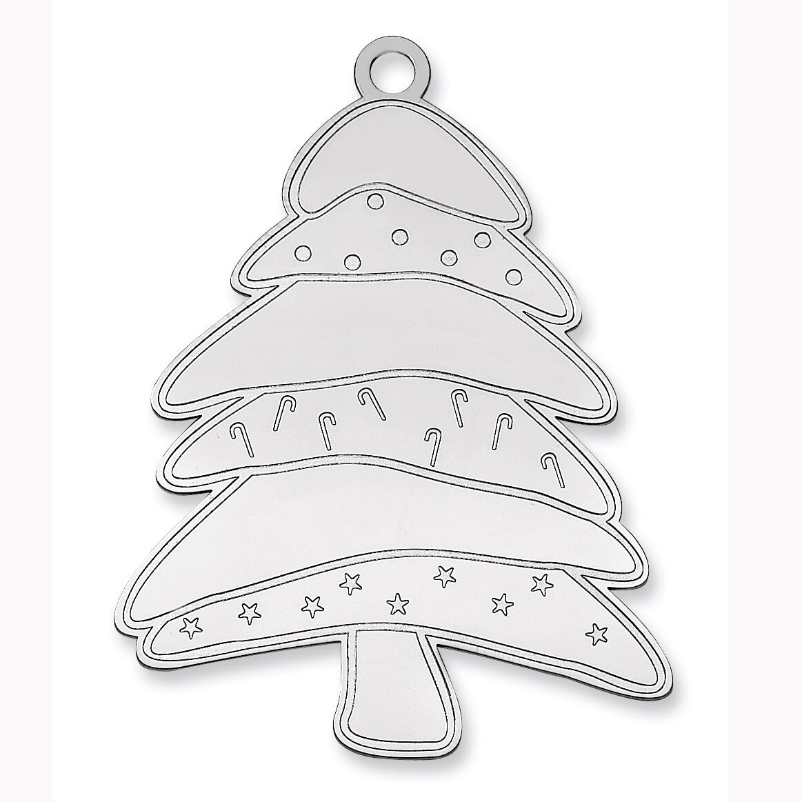 Blank Christmas Tree Ornament Sterling Silver QQ362B, MPN: QQ362B,