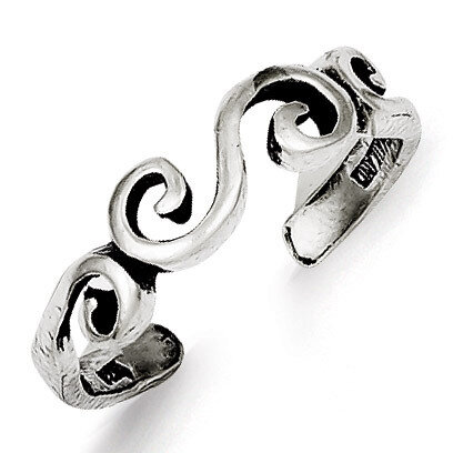 Toe Ring Antiqued Sterling Silver QR1910, MPN: QR1910, 883957184449
