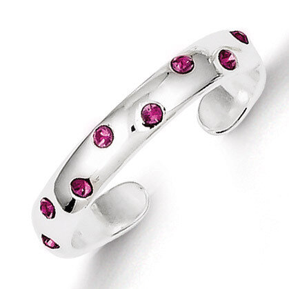 Pink Diamond Toe Ring Sterling Silver QR1921