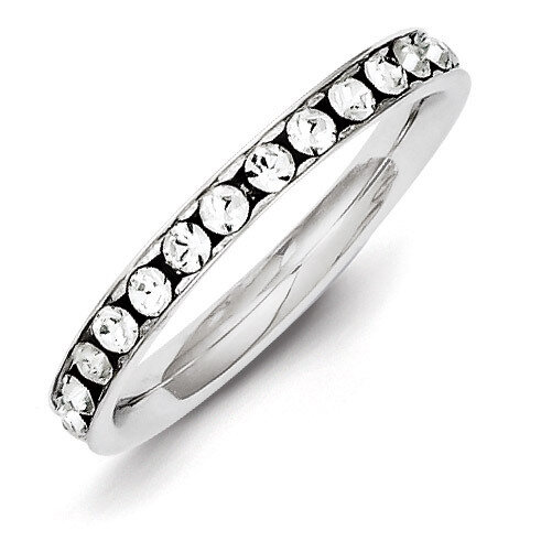 Crystal Eternity Band Sterling Silver QR1964-6, MPN: QR1964-6, 883957185217