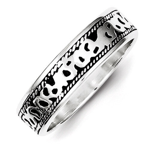 Antiqued Band Sterling Silver Fancy QR312-6, MPN: QR312-6, 883957250861